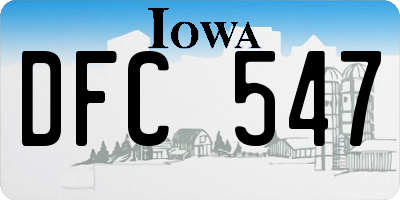 IA license plate DFC547