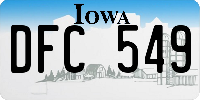 IA license plate DFC549