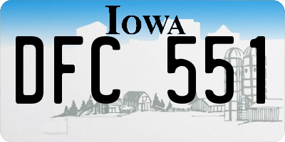 IA license plate DFC551