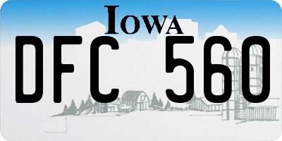 IA license plate DFC560