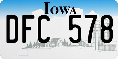 IA license plate DFC578