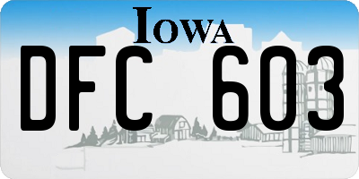 IA license plate DFC603