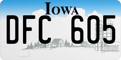 IA license plate DFC605