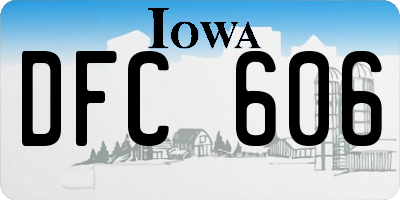 IA license plate DFC606