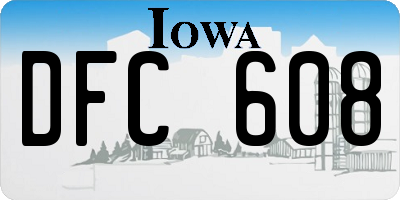 IA license plate DFC608
