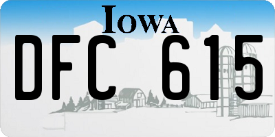 IA license plate DFC615