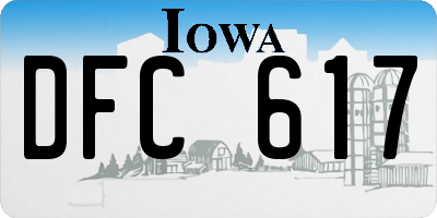 IA license plate DFC617