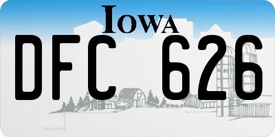 IA license plate DFC626