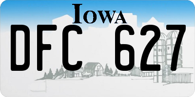 IA license plate DFC627