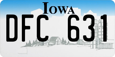 IA license plate DFC631