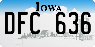 IA license plate DFC636