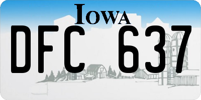 IA license plate DFC637
