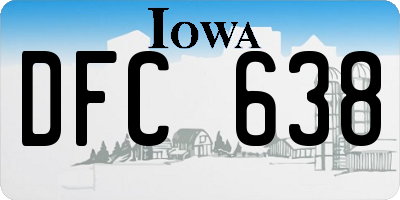 IA license plate DFC638