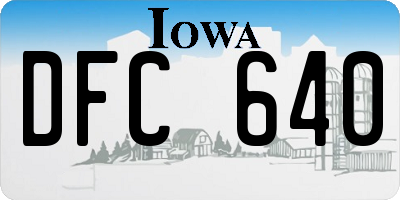 IA license plate DFC640