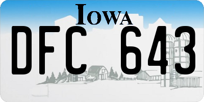 IA license plate DFC643