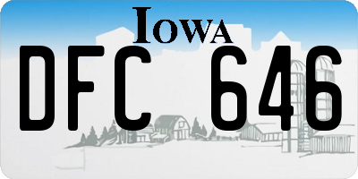 IA license plate DFC646