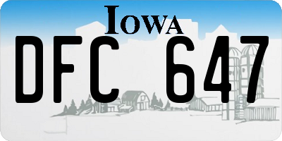 IA license plate DFC647