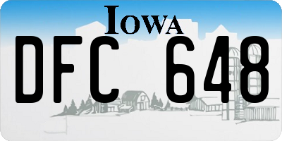 IA license plate DFC648