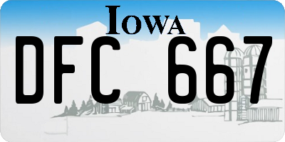 IA license plate DFC667