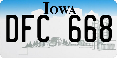 IA license plate DFC668