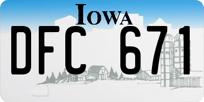 IA license plate DFC671