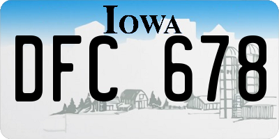 IA license plate DFC678