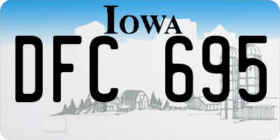 IA license plate DFC695