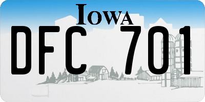 IA license plate DFC701
