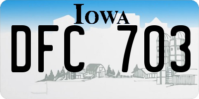 IA license plate DFC703