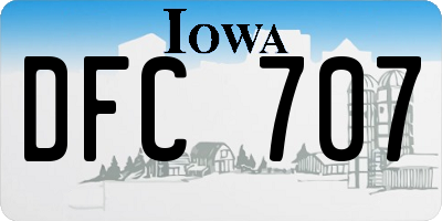 IA license plate DFC707