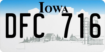 IA license plate DFC716