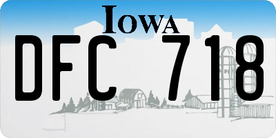 IA license plate DFC718