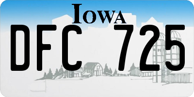 IA license plate DFC725