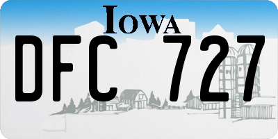 IA license plate DFC727