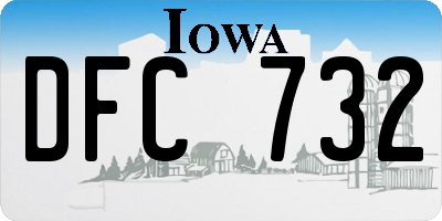 IA license plate DFC732