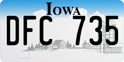 IA license plate DFC735