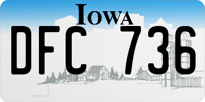 IA license plate DFC736