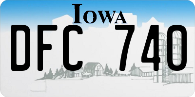 IA license plate DFC740