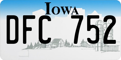 IA license plate DFC752