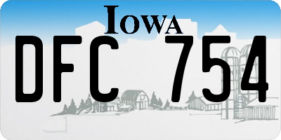 IA license plate DFC754