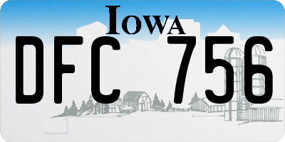 IA license plate DFC756