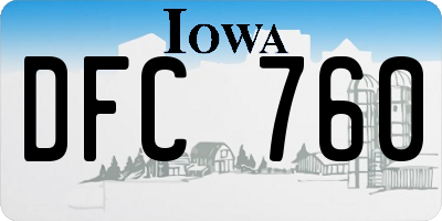IA license plate DFC760