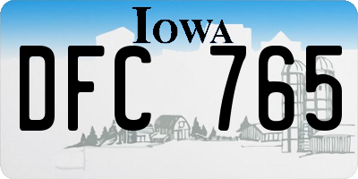 IA license plate DFC765