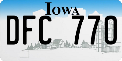 IA license plate DFC770