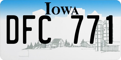 IA license plate DFC771