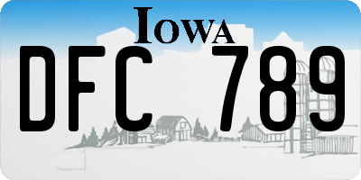 IA license plate DFC789