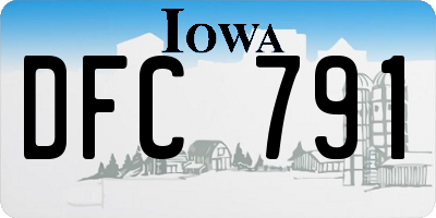 IA license plate DFC791