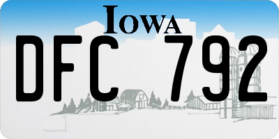 IA license plate DFC792