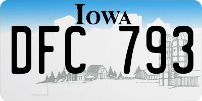 IA license plate DFC793