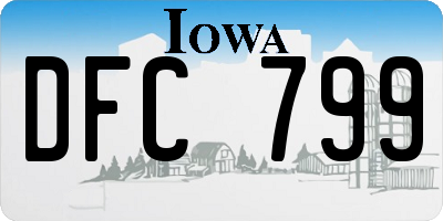 IA license plate DFC799